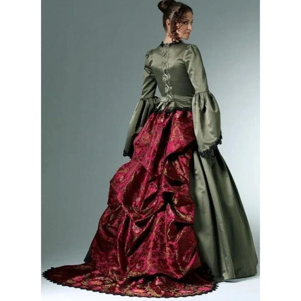 McCalls Victorian Costume Bridal Gown w Train Sewing Pattern M6097 Sz 6 8 10 12